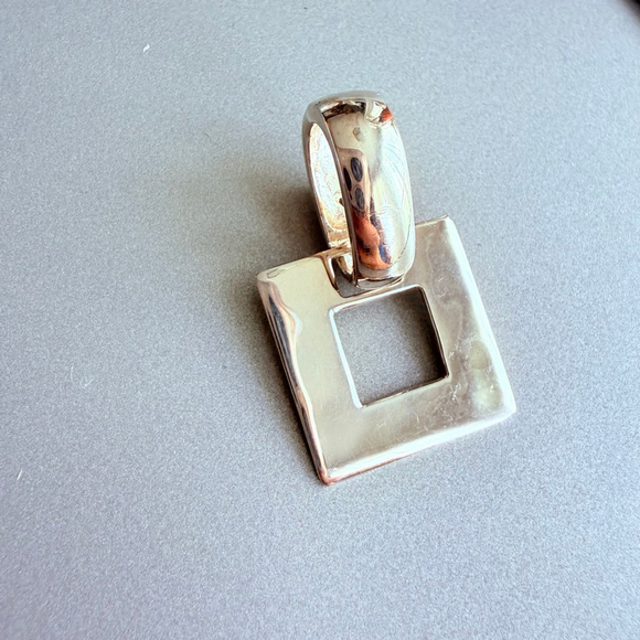 Modernist Robert Lee Morris RLM Nesting Cubes Enhancer Pendant Sterling & Brass - Picture 7 of 12